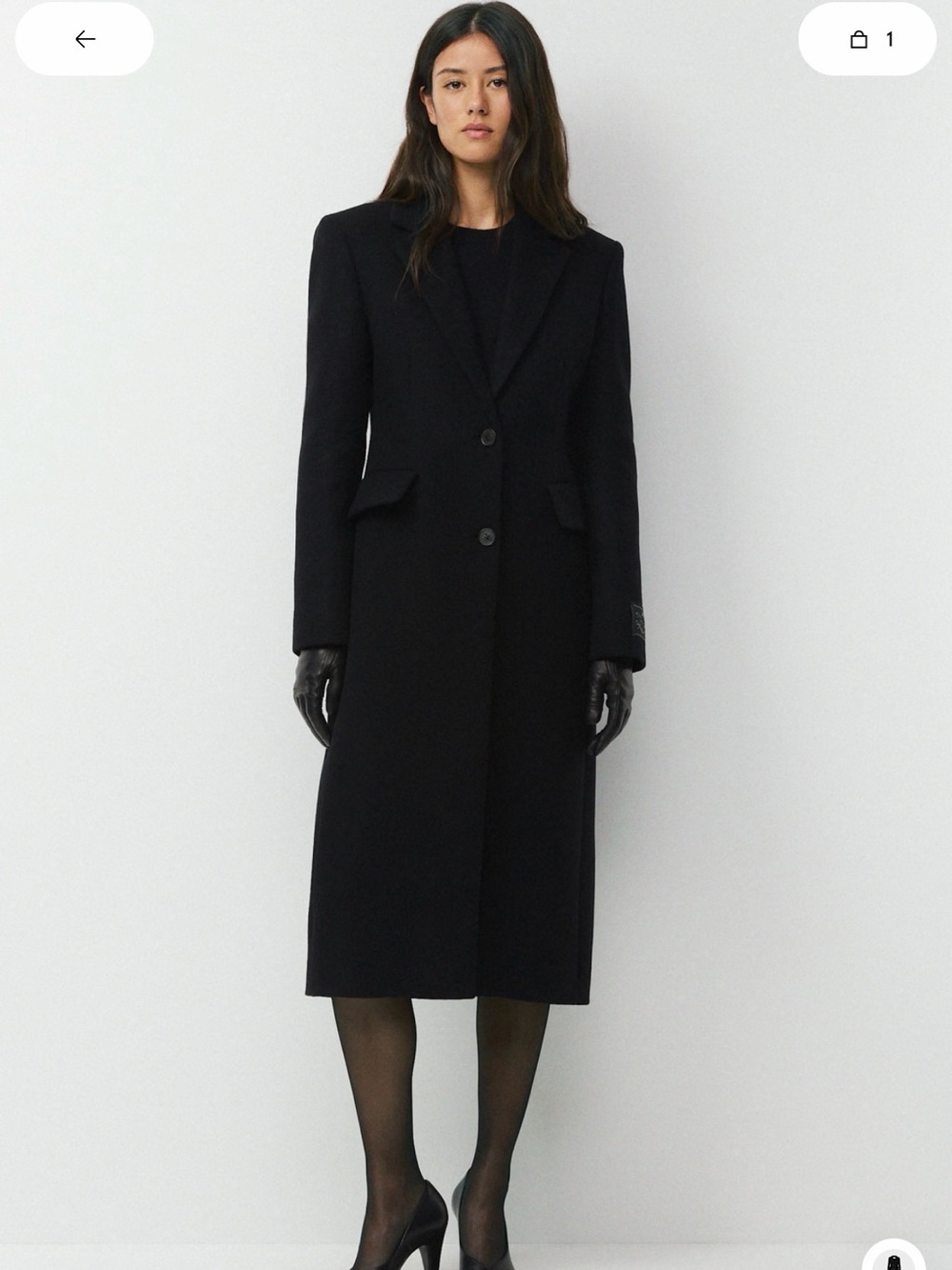 LIKE NEW! Aritzia Black Long Wool Trench Coat